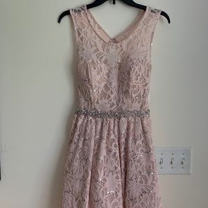 Sparkly taupe formal dress